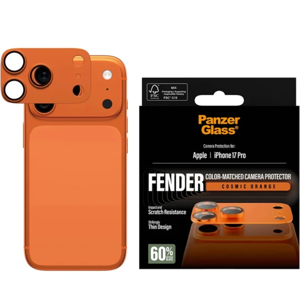 Panzerglass iPhone 17 Pro Fender Kamera Lens Koruyucu Kozmik Turuncu ürün görseli 1