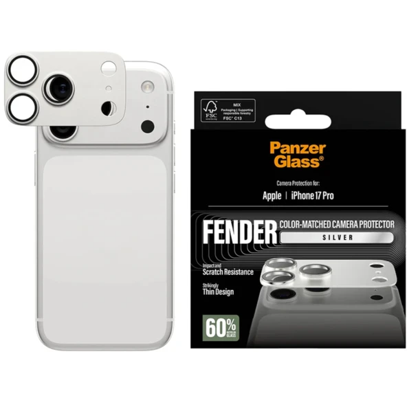Panzerglass iPhone 17 Pro Fender Kamera Lens Koruyucu Gümüş ürün görseli 1