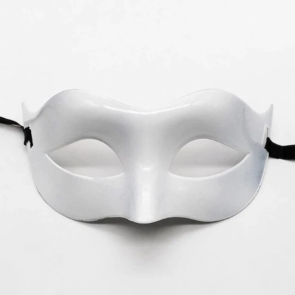 Beyaz Renk Masquerade Kostüm Partisi Venedik Balo Maskesi ürün görseli 1