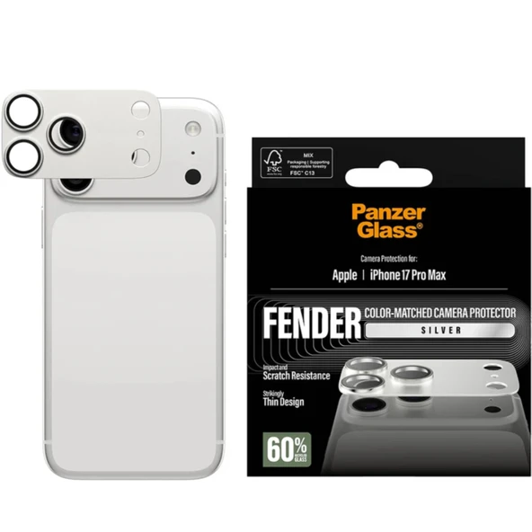 Panzerglass iPhone 17 Pro Max Fender Kamera Lens Koruyucu Gümüş ürün görseli 1
