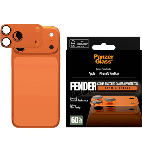 Panzerglass iPhone 17 Pro Max Fender Kamera Lens Koruyucu Kozmik Turuncu ürün görseli 1