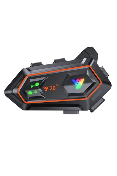 Y20 2x 1000m Telsiz Mesafeli 2 Kişi Bağlantılı Bluetooth Kask Kulaklık Fenerli İntercom P83388S3597 ürün görseli 1