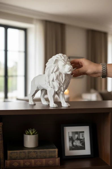 Aslan Figürlü Dekoratif Biblo - Resim 2
