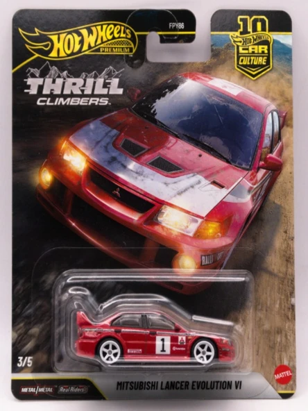Hot Wheels Thrill Climbers Mitsubishi Lancer Evolution Vı Kırmızı ürün görseli 1