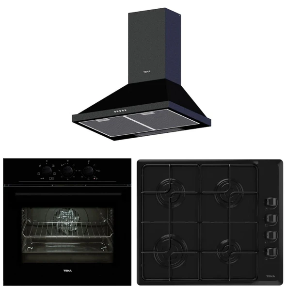 Teka CHEF 3 Ankastre Set ( HE 715 BK - HLX 640 KBC0E BK (E5) - DBT 60 ) ürün görseli 1