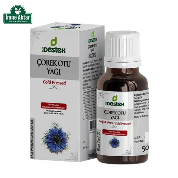 Destek Çörek Otu Yağı 50 Ml - Soğuk Sıkım Yerli Tohum ürün görseli 1