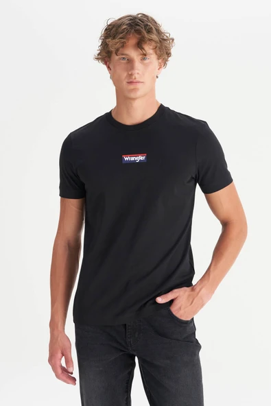 Regular Fit Normal Kesim Siyah Minimal Logo Tişört T-Shirt Wrangler ürün görseli 1