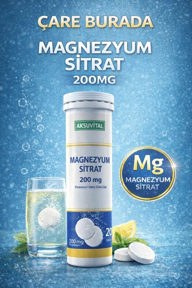 Magnezyum Sitrat 200 Mg Efervesan Tablet (20 Tablet) ürün görseli 1