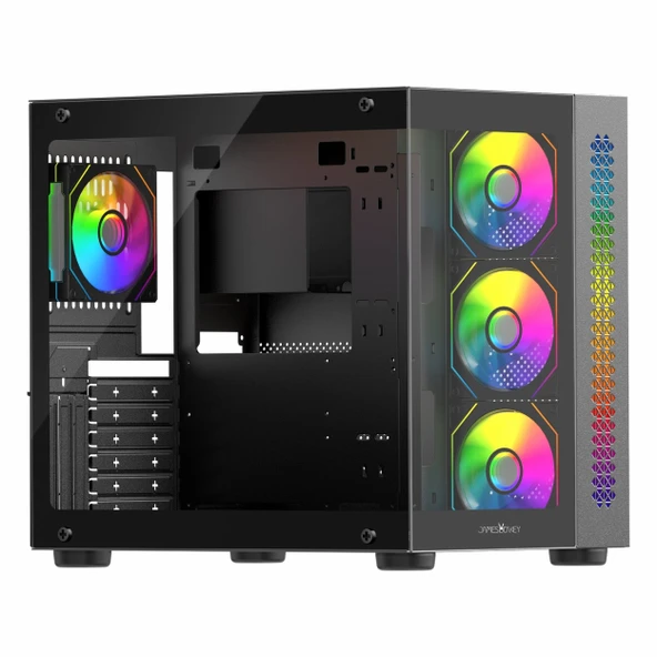 James Donkey Stark S800 650W 80+ Bronz USB 3.2 ARGB ATX Mid Tower Siyah Kasa ürün görseli 1