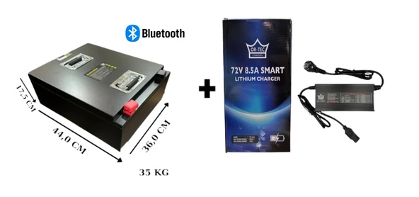 LİTYUM 72V 50 AH AKÜ + ŞARJ CİHAZI E-BİKE (6 ADET 12-80 AKÜ YERİNE KULLANILABİLİR) ürün görseli 1