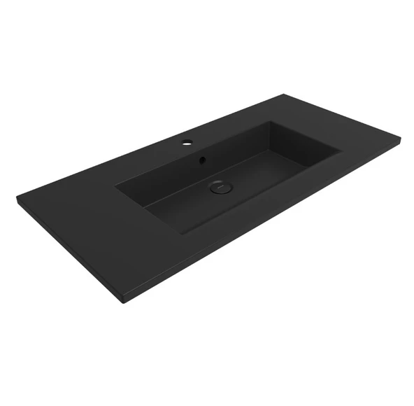 Bocchi Milano Etajerli Lavabo 100 cm Mat Siyah 1105-004-0126 ürün görseli 1