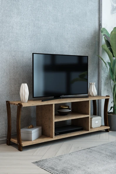 Jest Dekor Konsept Mila Tv Sehpası Raflı Tv Ünitesi Televizyon Sehpası 120x30 Çam ürün görseli 1