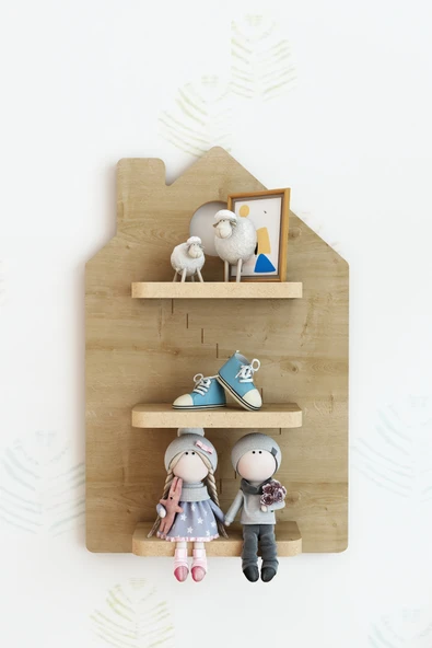Jest Dekor Konsept Rafido Ahşap Dekoratif Duvar Rafı 51x33 cm ürün görseli 1