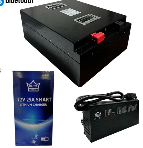 LİTYUM 72V 100 AH AKÜ + ŞARJ CİHAZI E-BİKE KÜÇÜK 4 TEKER ARABALAR VE KASALI BÜYÜK MOTORLAR İÇİN ürün görseli 1