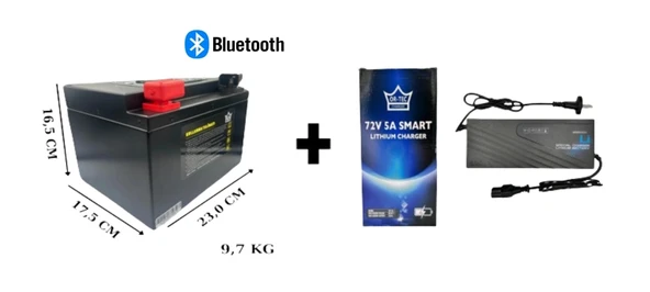 LİTYUM 72V 20 AH AKÜ + ŞARJ CİHAZI E-BİKE (6 ADET 12-24 AKÜ YERİNE KULLANILABİLİR) ürün görseli 1