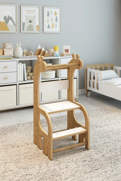 Jest Dekor Konsept Zürafa Montessori Ahşap Öğrenme Kulesi ürün görseli 1