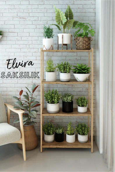 Jest Dekor Konsept Elvira Atlantik Çam Ahşap 4 Katlı Çiçeklik, Saksılık, Çiçek Standı,Dekoratif Raf-Çok Amaçlı Kullanım ürün görseli 1