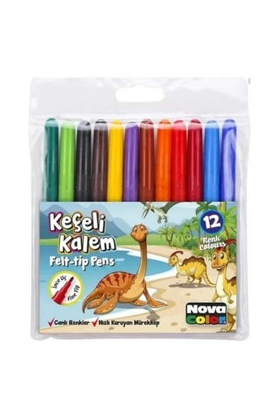 Nova Color Keçeli Kalem 12 Li Set Maxi Nc-873 ürün görseli 1