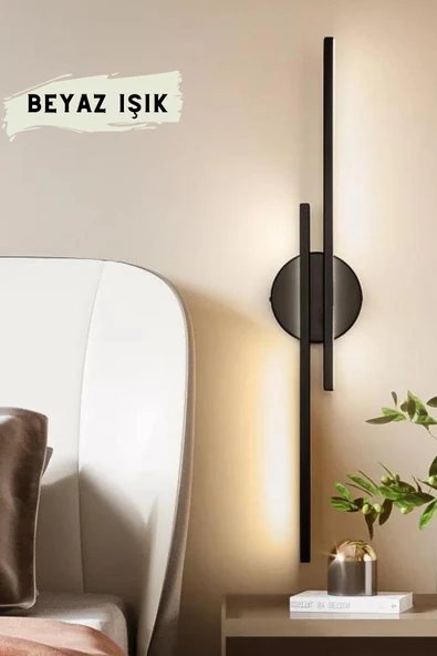 bestof tasarım Lora Siyah Modern Ledli Aplik - Beyaz Işık - Yatak Odası - Salon - Mutfak - Hol - Oturma Odası ürün görseli 1