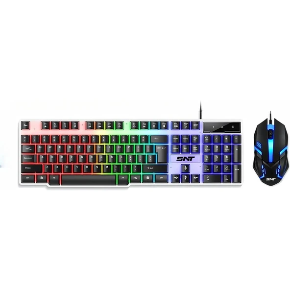 Snt TF-230 Rgb Gaming Klavye Mouse Seti  Oyuncular Için Işıklı Klavye & Mouse Set ürün görseli 1