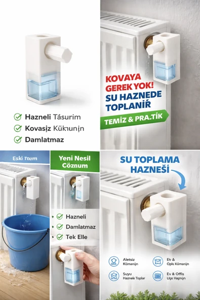 VOLTMARKET Yeni Nesil Hazneli Radyatör Hava Alma Aparatı – Damlatmaz ürün görseli 1