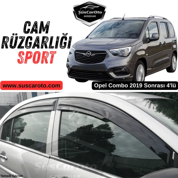Opel Combo 2019 Sonrası Uyumlu Mugen Cam Rüzgarlığı Seti Piano Black 4'lü İthal Parlak Siyah ürün görseli 1