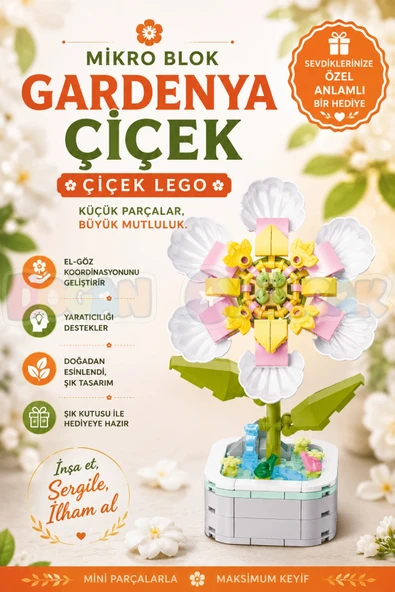 Mikro Blok Gardenya Çiçek Lego - Lego Setleri Mini Lego - Çiçek Lego - Blossom Çiçek Lego ürün görseli 1