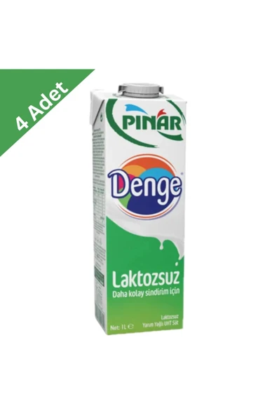 Pınar Denge Laktozsuz Süt 1 L x 4 Adet - Kolay Sindirim, Avantajlı Stok Paketi ürün görseli 1