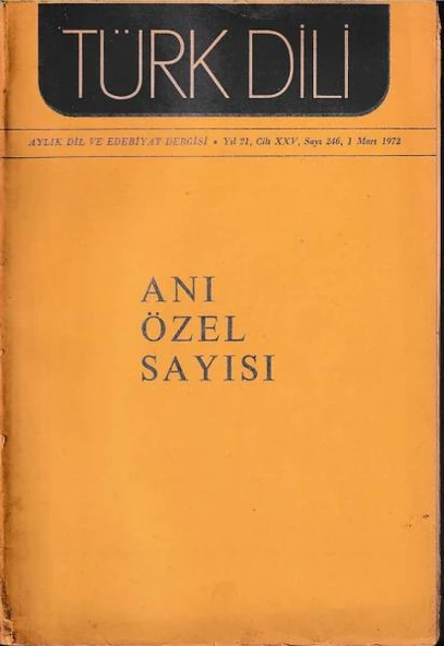 Türk Dili 246 Mart 1972 Anı Özel Sayısı ürün görseli 1