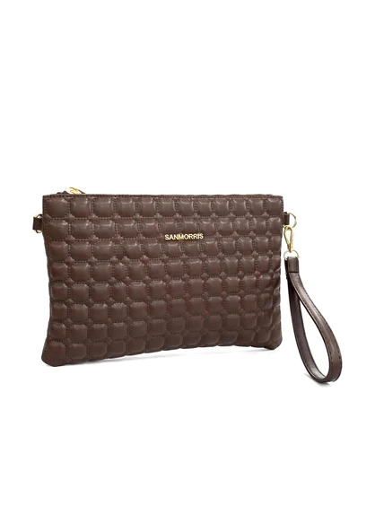 Kadın Suni Deri Ayarlanabilir Çapraz Ve El Askılı Portföy, Clutch Çanta S-1424  Koyu Kahverengi ürün görseli 1