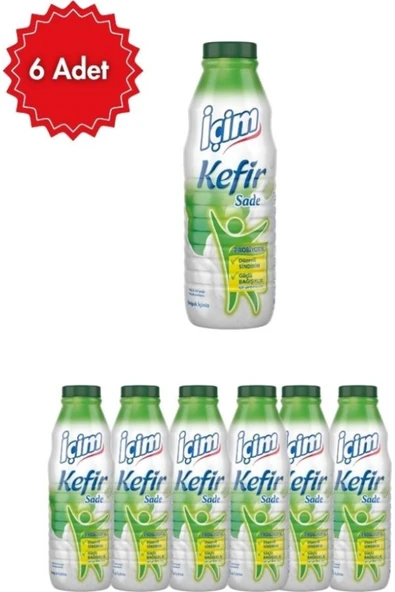 İçim Sade Kefir 1 L x6 Adet | Doğal Fermente Süt Ürünü ürün görseli 1
