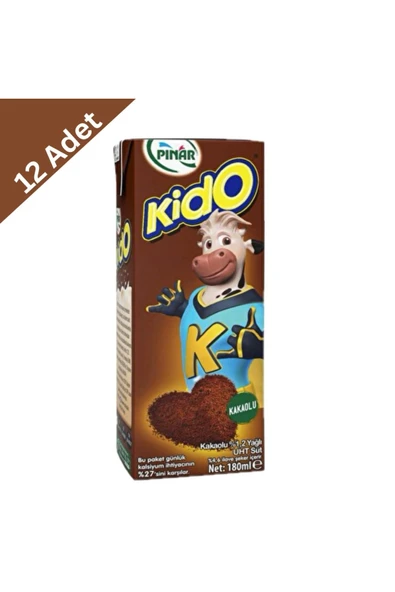 Pınar Kido Kakaolu Süt 180 ml x 12 Adet ürün görseli 1