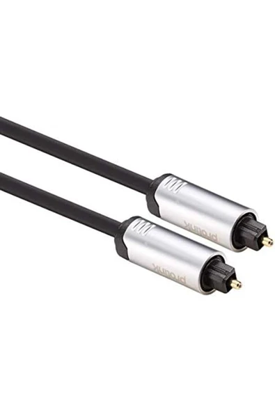 PROLİNK 60 Cm Optik Kablo Toslink Plug Metal Premıum Chrome Audıo Optik Fiber Ses Kablosu ürün görseli 1