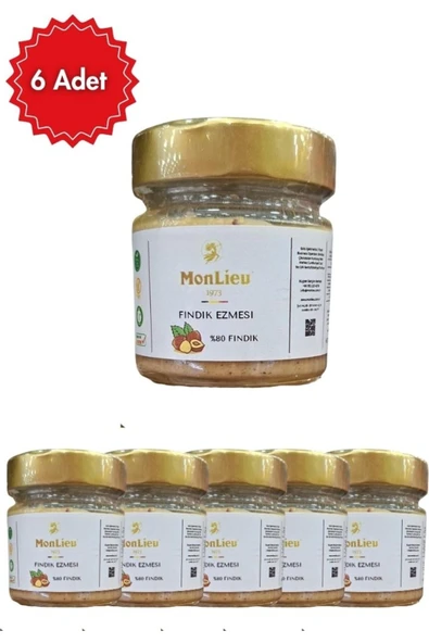 MonLieu %100 Fındık Ezmesi 200 gr x 6 Adet (Şeker Ilavesiz & Glutensiz Paket) ürün görseli 1