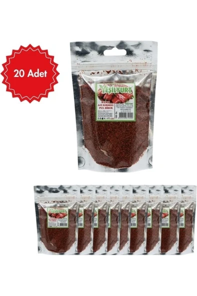 yeşilyurt Acı Pul Biber 100 G x 20 Adet | Doğal ve Katkısız Baharat | Yemeklere Yoğun Acı Lezzet ürün görseli 1