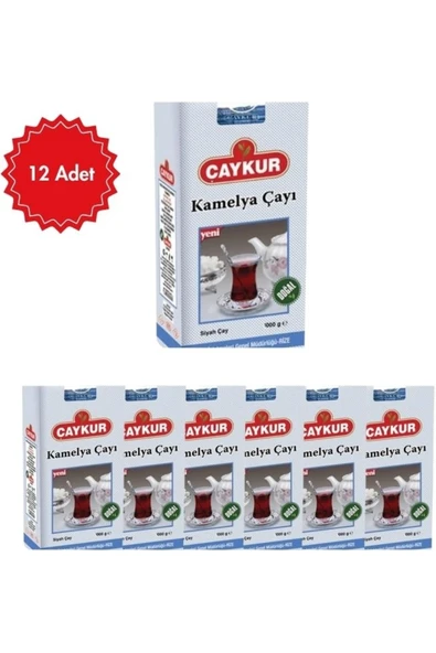 Çaykur Kamelya Çay 1 Kg x 12 Adet - Karadeniz’in Geleneksel Yoğun Aromalı Siyah Çayı ürün görseli 1