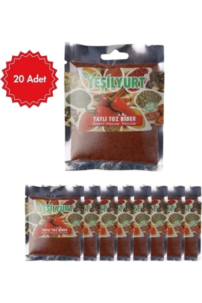 yeşilyurt Tatlı Toz Biber 40 G x 20 Adet | Doğal ve Katkısız Baharat ürün görseli 1