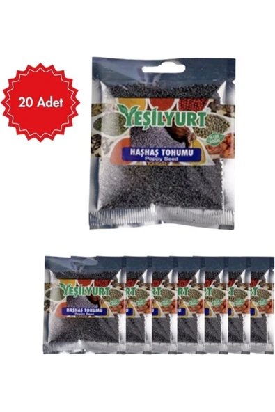 yeşilyurt Haşhaş Tohumu 40 G x 20 Adet| Doğal ve Katkısız | Hamur Işleri, Salata ve Yemekler Için ürün görseli 1