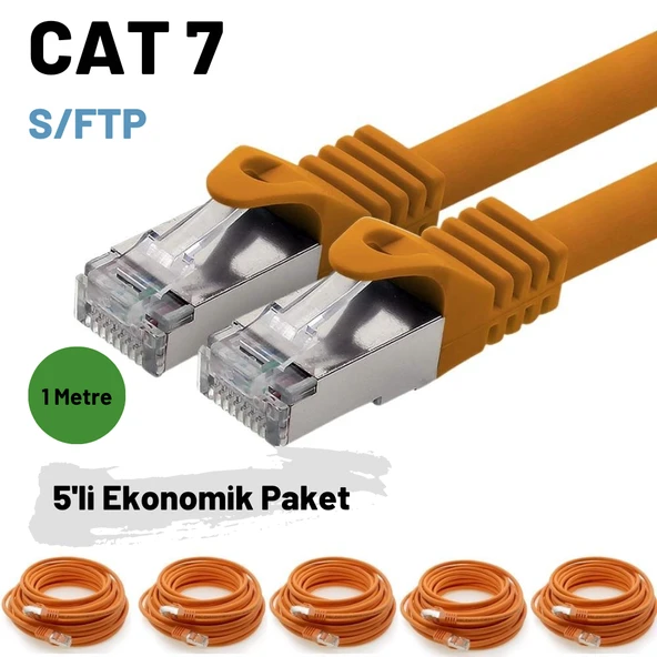 5 adet 1 Metre IRENIS CAT7 Kablo S/FTP Ethernet Network LAN Ağ Kablosu ürün görseli 1
