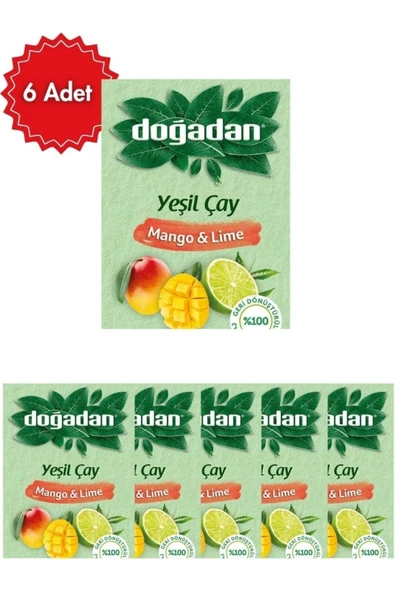 Doğadan Mango & Lime Yeşil Poşet Çay x 6 Paket ürün görseli 1