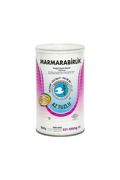 MarmaraBirlik Hususi Az Tuzlu Siyah Zeytin 800 gr ürün görseli 1