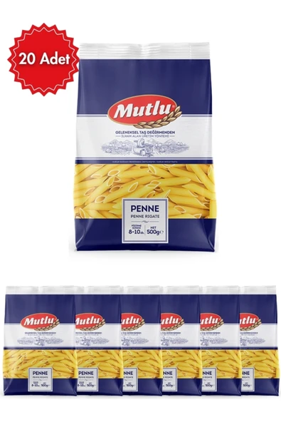 Mutlu MUTLUMakarna Penne 500 G x 20 Paket – ürün görseli 1