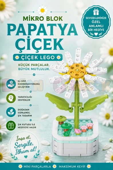 Mikro Blok Papatya Çiçek Lego - Lego Setleri Mini Lego - Çiçek Lego - Blossom Çiçek Lego ürün görseli 1
