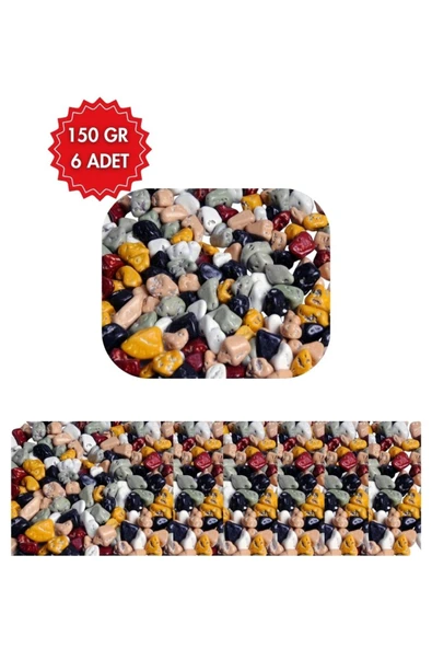 Çiçek Çakıltaşı Çikolata 6'lı Paket 6x150 gr - Renkli Taş Görünümlü Draje Kahve Yanı ürün görseli 1