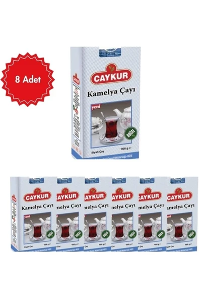 Çaykur Kamelya Çay 1 Kg x 8 Adet - Karadeniz’in Geleneksel Yoğun Aromalı Siyah Çayı ürün görseli 1
