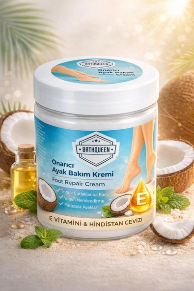 BATHQUEEN Onarıcı Ayak ve Topuk Çatlak Kremi 200 ML ürün görseli 1