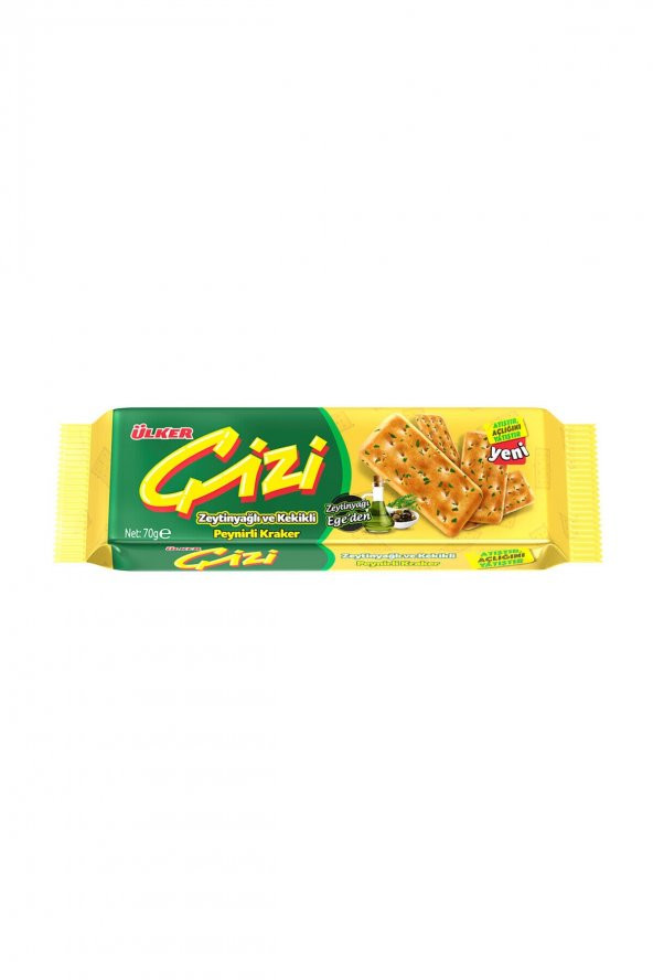 ÜLKER Çizi Zeytinyağlı ve Kekikli Peynirli Kraker 70 gr ürün görseli 1