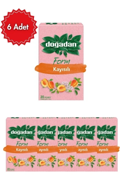 Doğadan Kayısılı Form Poşet Çay x 6 Paket ürün görseli 1