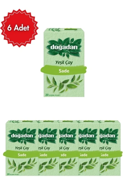Doğadan Yeşil Poşet Çay x 6 Paket ürün görseli 1