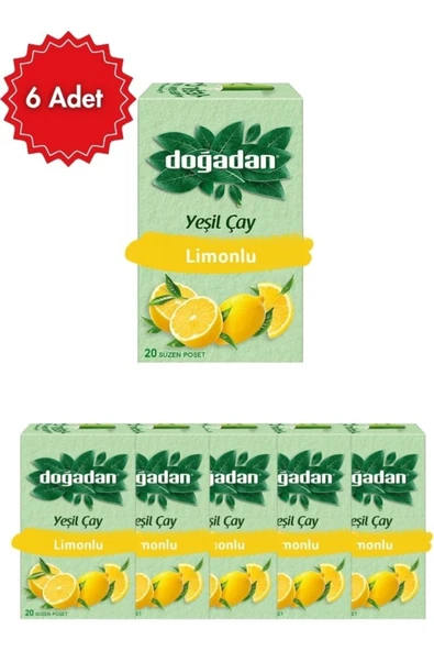 Doğadan Limon Yeşil Poşet Çay x 6 Paket ürün görseli 1